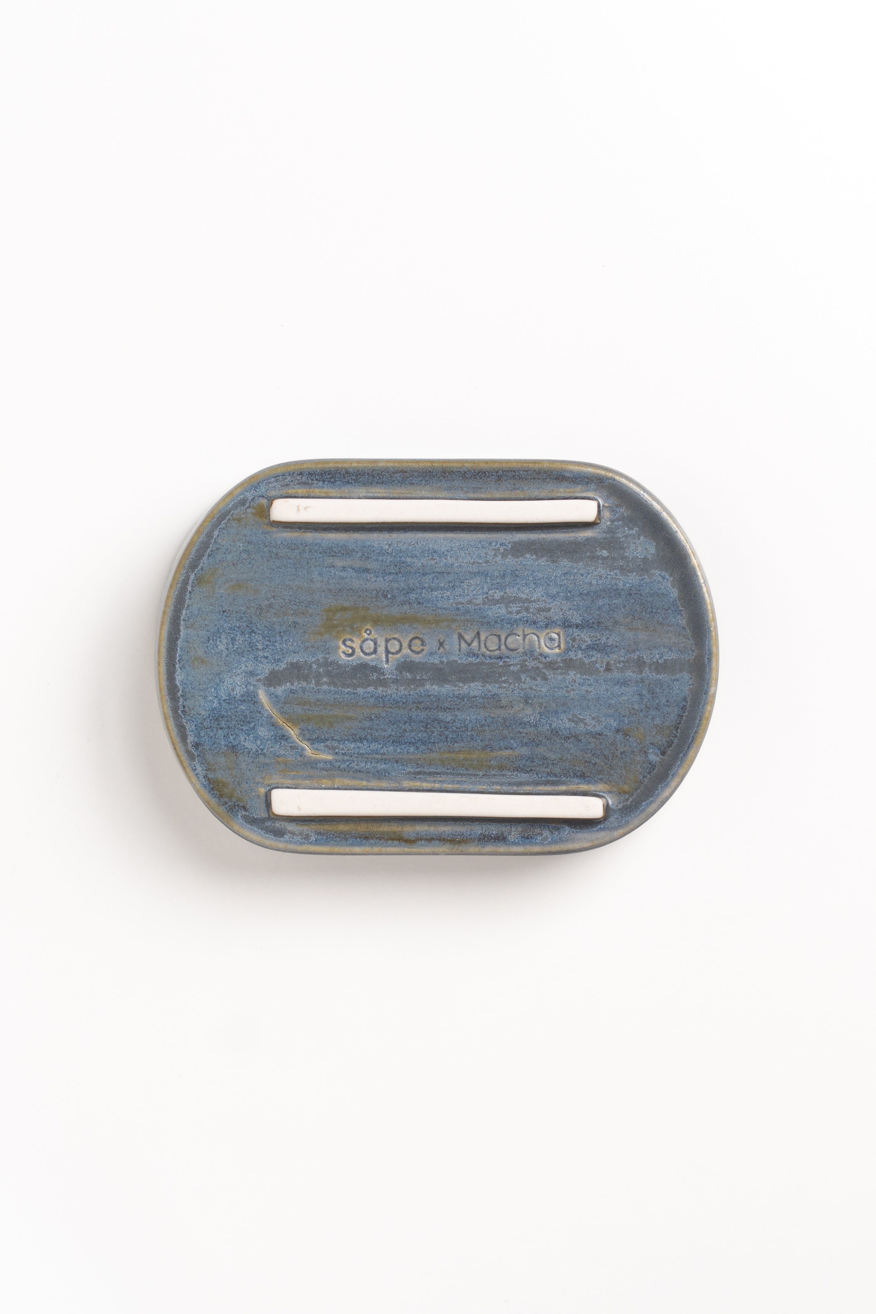 Oval Ceramic Soap Dish – Slate Blue