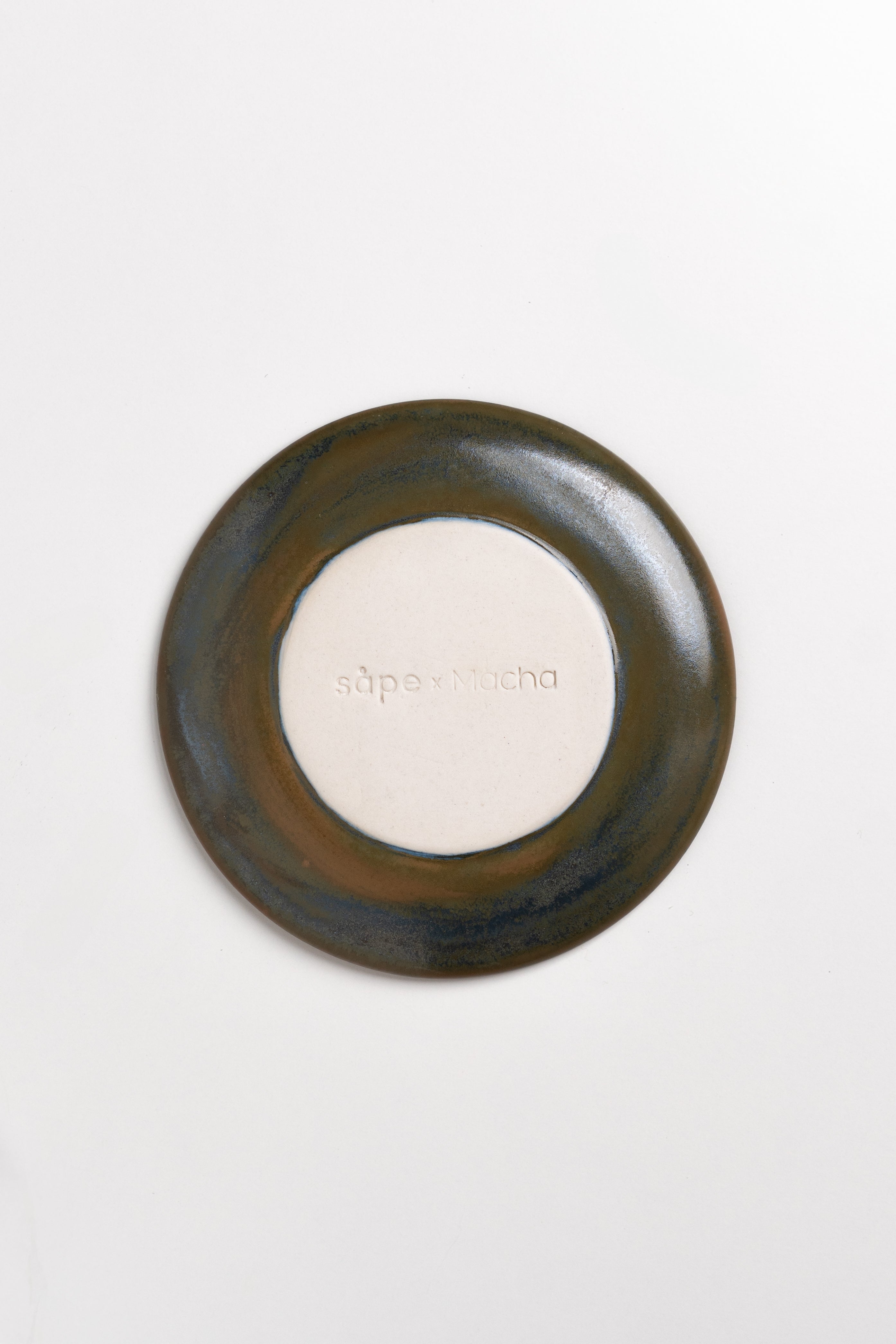 Round Ceramic Soap Dish – Moss Green