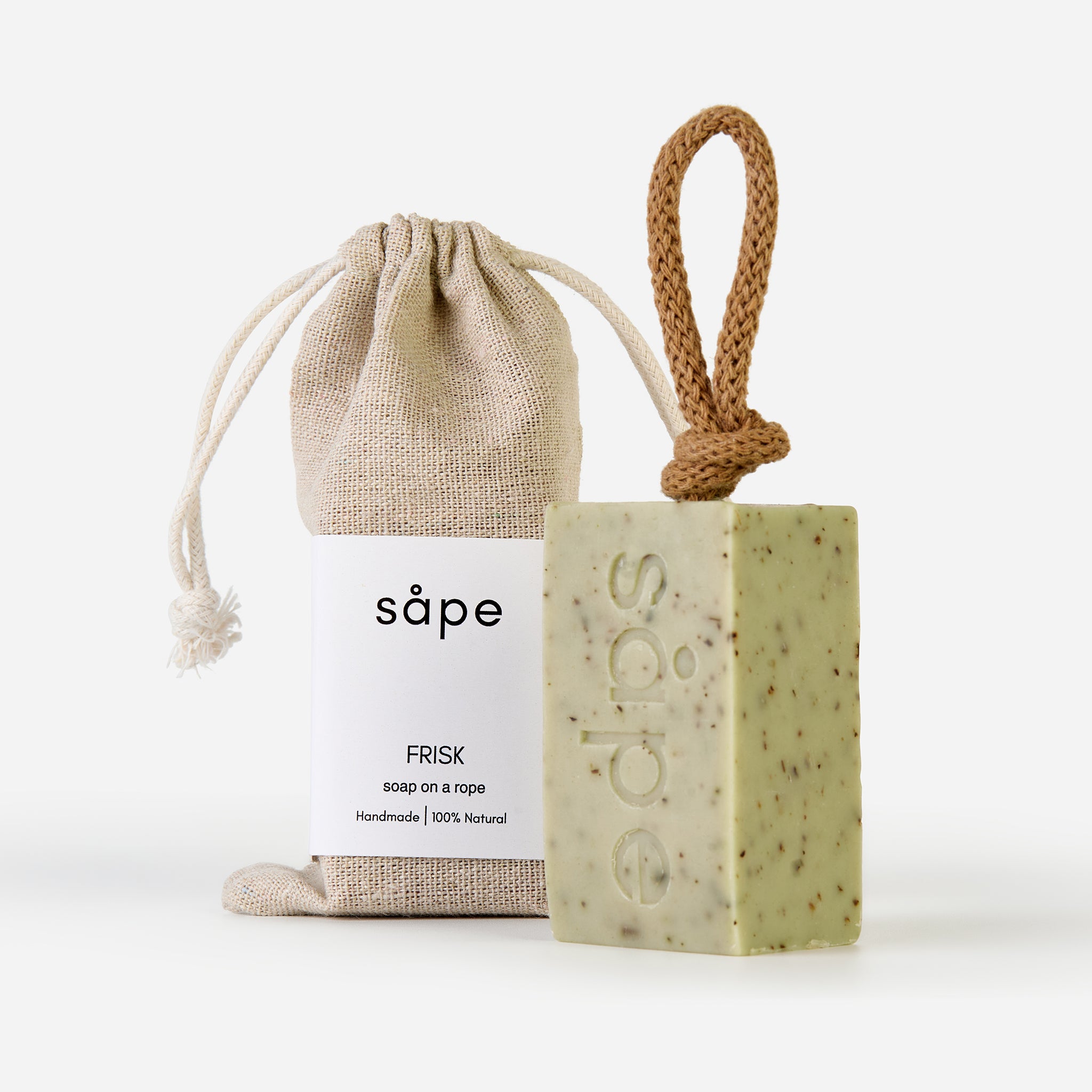 Frisk mint soap with cotton bag – handmade eucalyptus and peppermint soap bar