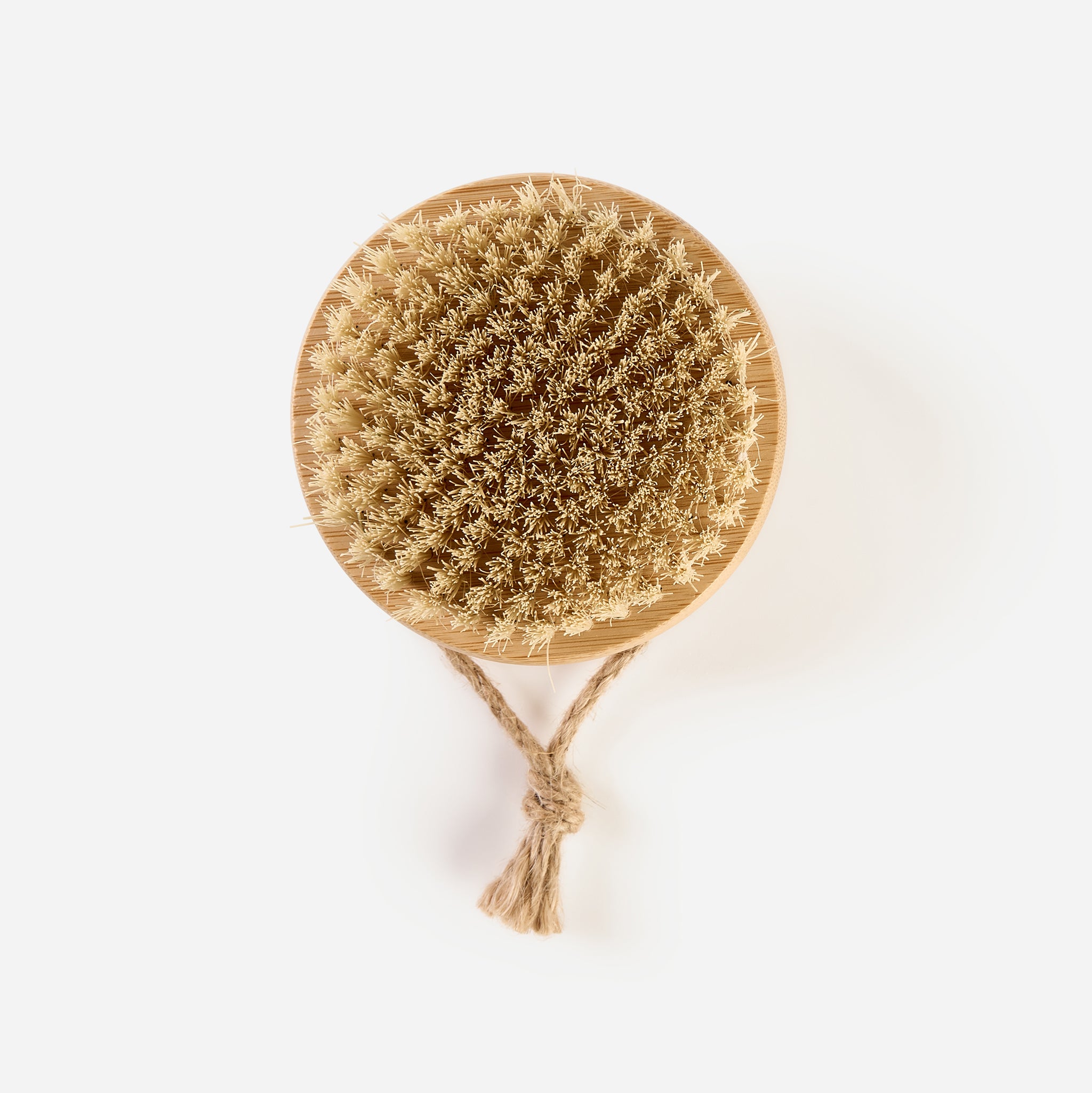 Top-down view of Sisal Body Brush showing densely packed sisal bristles
