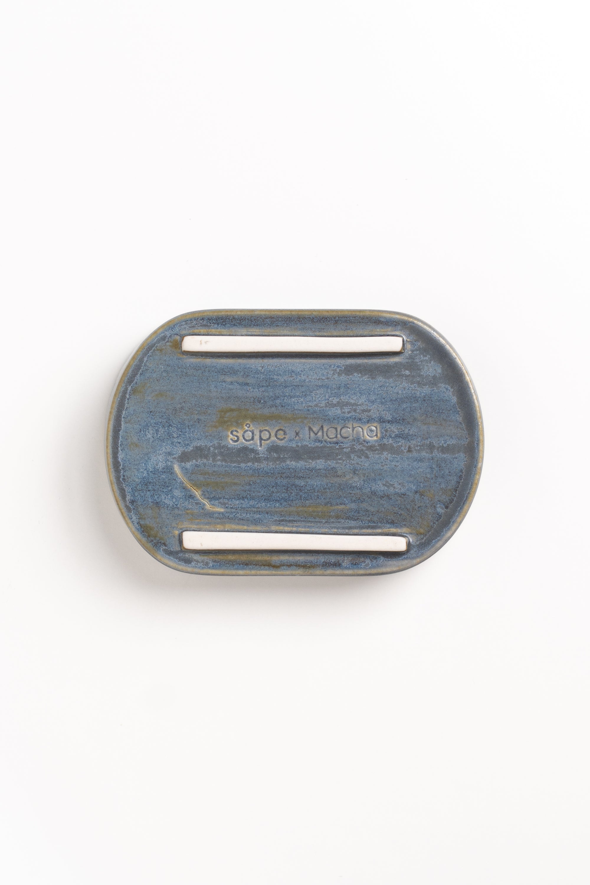 Oval Ceramic Soap Dish – Slate Blue